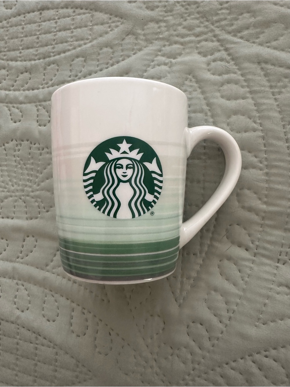 Starbucks Green Ombré Striped Ceramic Coffee Mug